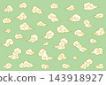 A set of illustrations of auspicious clouds in various shapes. 143918927