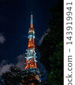 夜晚燈光璀璨的電視塔 143919941