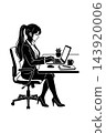Illustration of a Woman Working in an Office Artwork Design Template for Posters and Wall Art 143920006