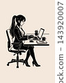 Illustration of a Woman Working in an Office Artwork Design Template for Posters and Wall Art 143920007