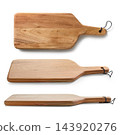 set of wooden cutting boards isolated on white 143920276