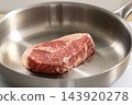 A slice of fresh, raw beef steak 143920278