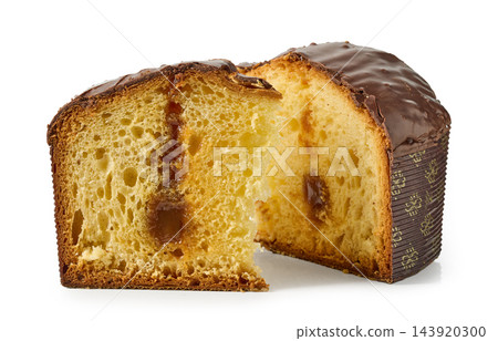 Panettone slices with caramel covered with chocolate 143920300