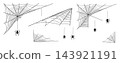 Halloween Spider Web Collection with Spooky Cobweb Elements Vector 143921191