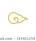 Illustration of swirling auspicious clouds (transparent background) 143921254