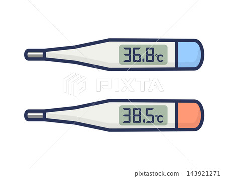 電子體溫計圖示集:正常體溫和高燒 電子體溫計圖示集:正常體溫和高燒 143921271