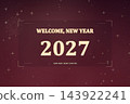 Welcome New Year 2027 Burgundy Celebration Background Welcome New Year 2027 Burgundy Celebration Background 143922241