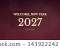 Welcome New Year 2027 Burgundy Gold Background Welcome New Year 2027 Burgundy Gold Background 143922242