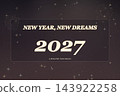 New Year New Dreams 2027 Burgundy Brown Background New Year New Dreams 2027 Burgundy Brown Background 143922258