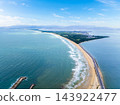 Uminonakamichi Beach and Shikanoshima Island (foreground) (Fukuoka City, Fukuoka Prefecture) 143922477