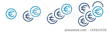 set of coin icons, illustrations of coin stacks, images of money set of coin icons, illustrations of coin stacks, images of money 143923538