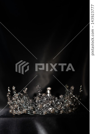 Fantasy Crown with Pearls and Silver Details, Elegant Royal Headpiece. Fantasy Crown with Pearls and Silver Details, Elegant Royal Headpiece. 143923777