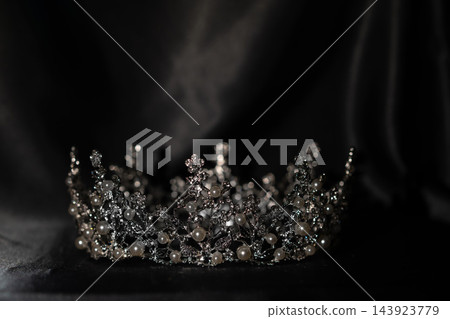 Fantasy Crown with Pearls and Silver Details, Elegant Royal Headpiece. Fantasy Crown with Pearls and Silver Details, Elegant Royal Headpiece. 143923779