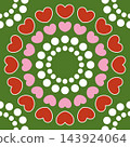 Heart motif seamless pattern (green) 143924064