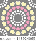 Seamless pattern with heart motif (gray) 143924065