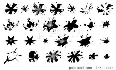 A set of illustration materials featuring silhouettes of effects pointing diagonally upwards. A set of illustration materials featuring silhouettes of effects pointing diagonally upwards. 143924752