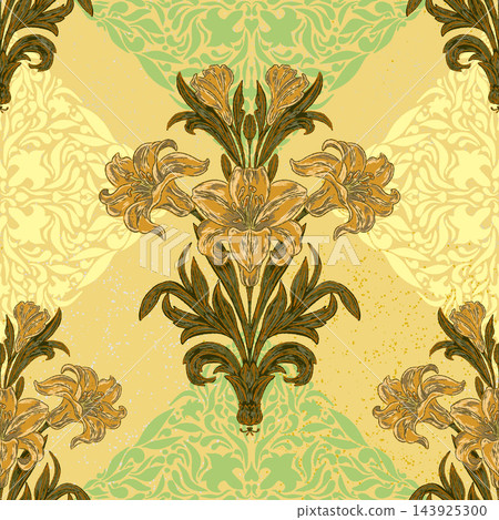 vintage invitation card with ornate elegant retro abstract floral pattern 143925300