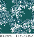 seamless pattern with hand drawn flowers 143925302