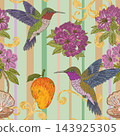 tropical background with birds and birds 143925305