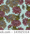 seamless floral pattern with asters 143925314