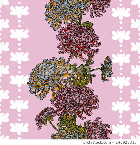 abstract floral frame on pink background 143925315