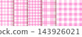 Vichy baby pattern. Set of Vector backgrounds with gingham texture. Picnic print or tablecloth vintage design. Seamless abstract blanket in pink pastel colors 143926021