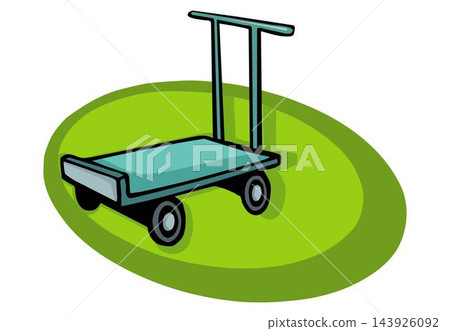 vector illustration of a Hand cart for warehouse tool in cartoon style vector illustration of a Hand cart for warehouse tool in cartoon style 143926092