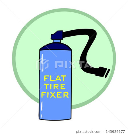 vector illustration of a instant fix flat tire inflator in cartoon style vector illustration of a instant fix flat tire inflator in cartoon style 143926677