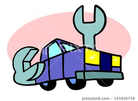 vector illustration of a mechanic wrench used to repair the car in cartoon style vector illustration of a mechanic wrench used to repair the car in cartoon style 143926739