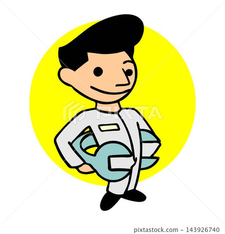vector illustration of a mechanic wrench used to repair the car in cartoon style vector illustration of a mechanic wrench used to repair the car in cartoon style 143926740