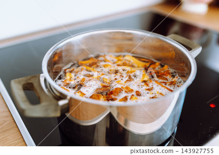 boiled forest mushrooms boiled forest mushrooms 143927755