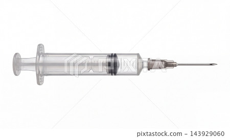 Medical Hypodermic Syringe with Needle Isolated on White Background Medical Hypodermic Syringe with Needle Isolated on White Background 143929060