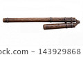 Antique Wooden Rice Flail Traditional Agricultural Tool on White Background 143929868