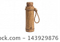 Traditional Handcrafted Bamboo Water Flask with Rope Isolated on White 143929876