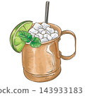 Illustration of a dry mojito and lime juice 143933183