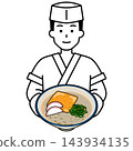 A male employee at a soba noodle shop 143934135
