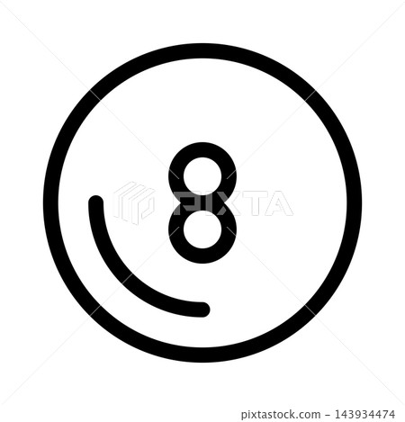 8 ball vibrant icon set for billiards, games, and entertainment design and project ideas 143934474
