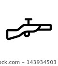 Striking flat shotgun icon set for hunting, sports shooting, and safety design projects 143934503