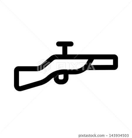 Striking flat shotgun icon set for hunting, sports shooting, and safety design projects 143934503