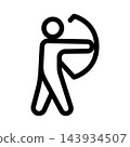 Creative flat archer icon set for sports, competition, and historical design projects 143934507