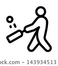 Cricket player modern icon set for sports, training, and competitive game design projects 143934513