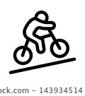 Active modern riding bicycle icon set for sports, travel, and healthy lifestyle design 143934514