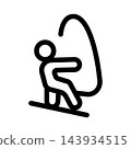 Vibrant minimal man surfing icon set for water sports, adventure, and lifestyle design 143934515