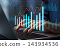 Advanced data analysis and graphing. Statistical data analysis for business marketing. Data analysis using a laptop. 143934536