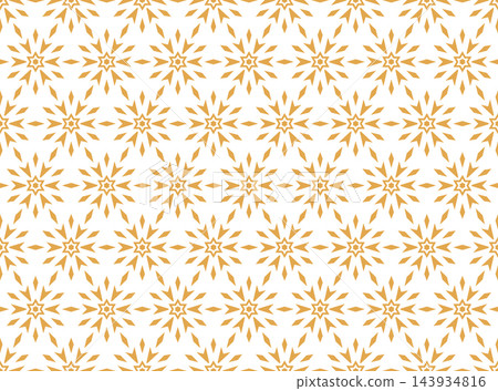Flower geometric pattern. Seamless vector background. White and golden ornament Flower geometric pattern. Seamless vector background. White and golden ornament 143934816