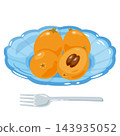 Illustration of loquats on a plate 143935052