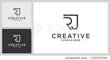 RJ or JR initial letter logo design vector. 143935344