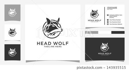 Wolf head abstract vector logo design template. Wolf head abstract vector logo design template. 143935515