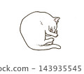 A white cat curled up and sleeping soundly. 143935545