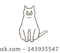 A white cat facing forward and staring at the camera. 143935547